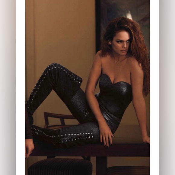 BEBE TARYN Tight High Over The Knee Black Lace Up Boots size 7 - Picture 3 of 7